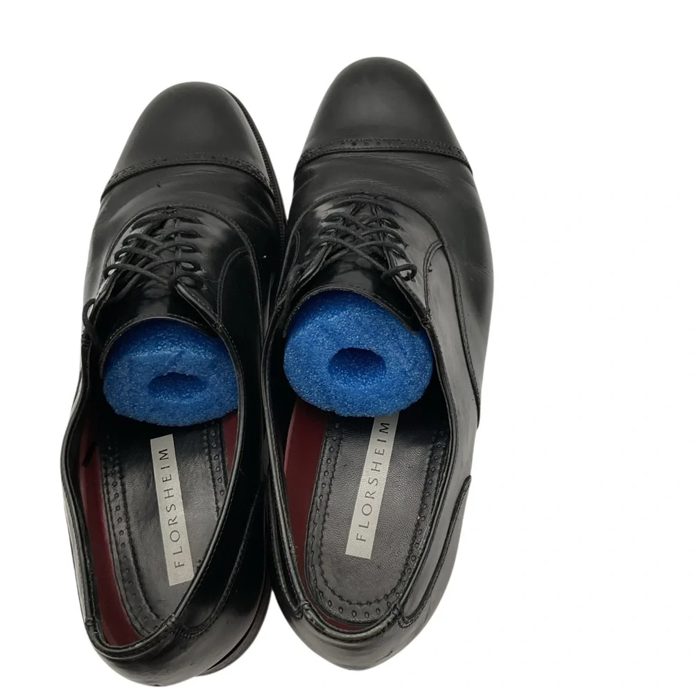Florsheim Black and Red‎ Pebbled Leather Shoes